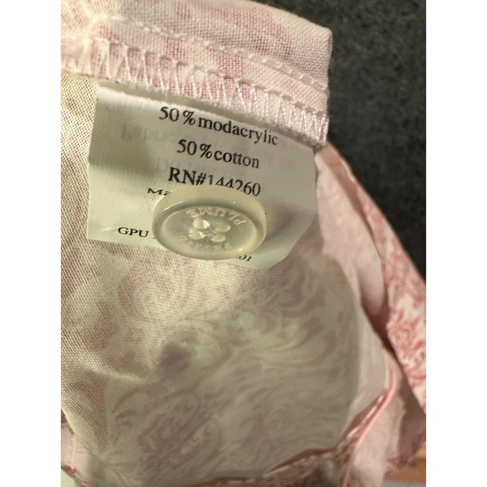Petite Plume Girls Vintage Rose Pajama Set Pink Damask Cotton Blend Size 8 NEW